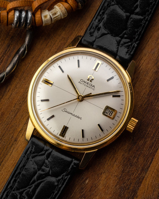 Omega Seamaster Automatic Date Crosshair dial Gold Ref. 166.002 (Cal. 565)