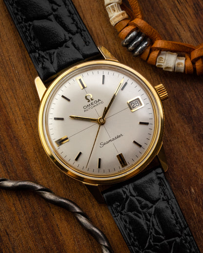 Omega Seamaster Automatic Date Crosshair dial Gold Ref. 166.002 (Cal. 565)
