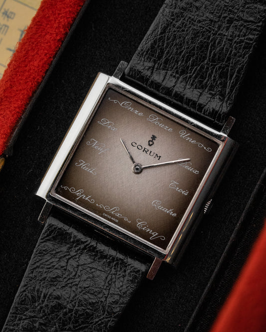 Corum Buckingham Square "French text" Brown gradient dial Ref. 57155 (Cal. 7001)