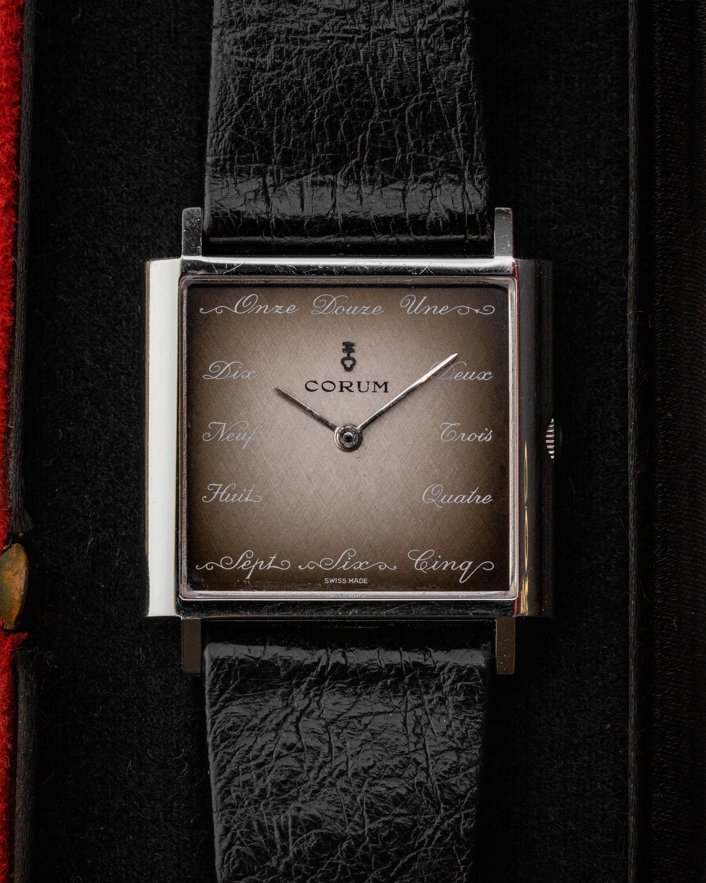 Corum Buckingham Square "French text" Brown gradient dial Ref. 57155 (Cal. 7001)