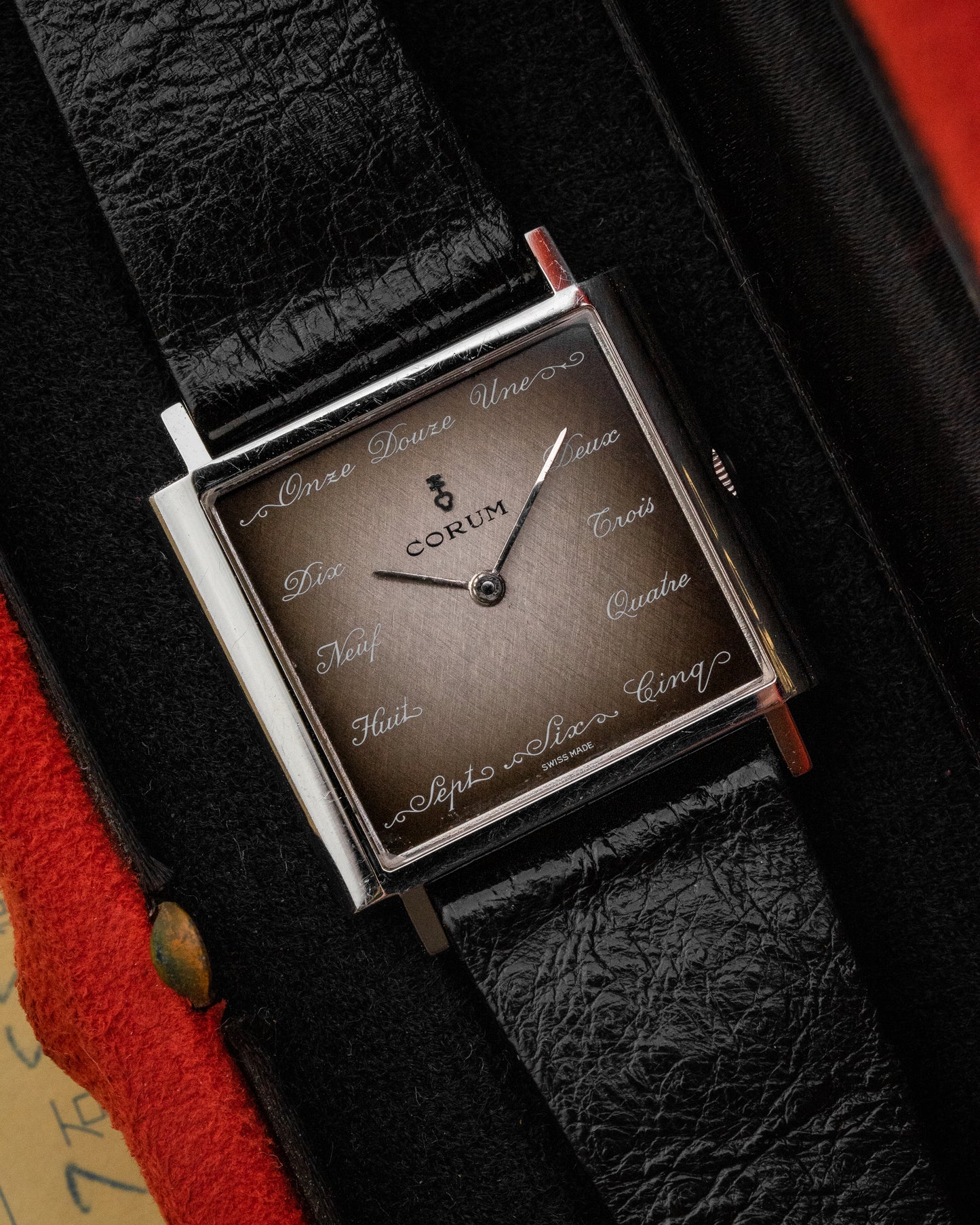 Corum Buckingham Square "French text" Brown gradient dial Ref. 57155 (Cal. 7001)