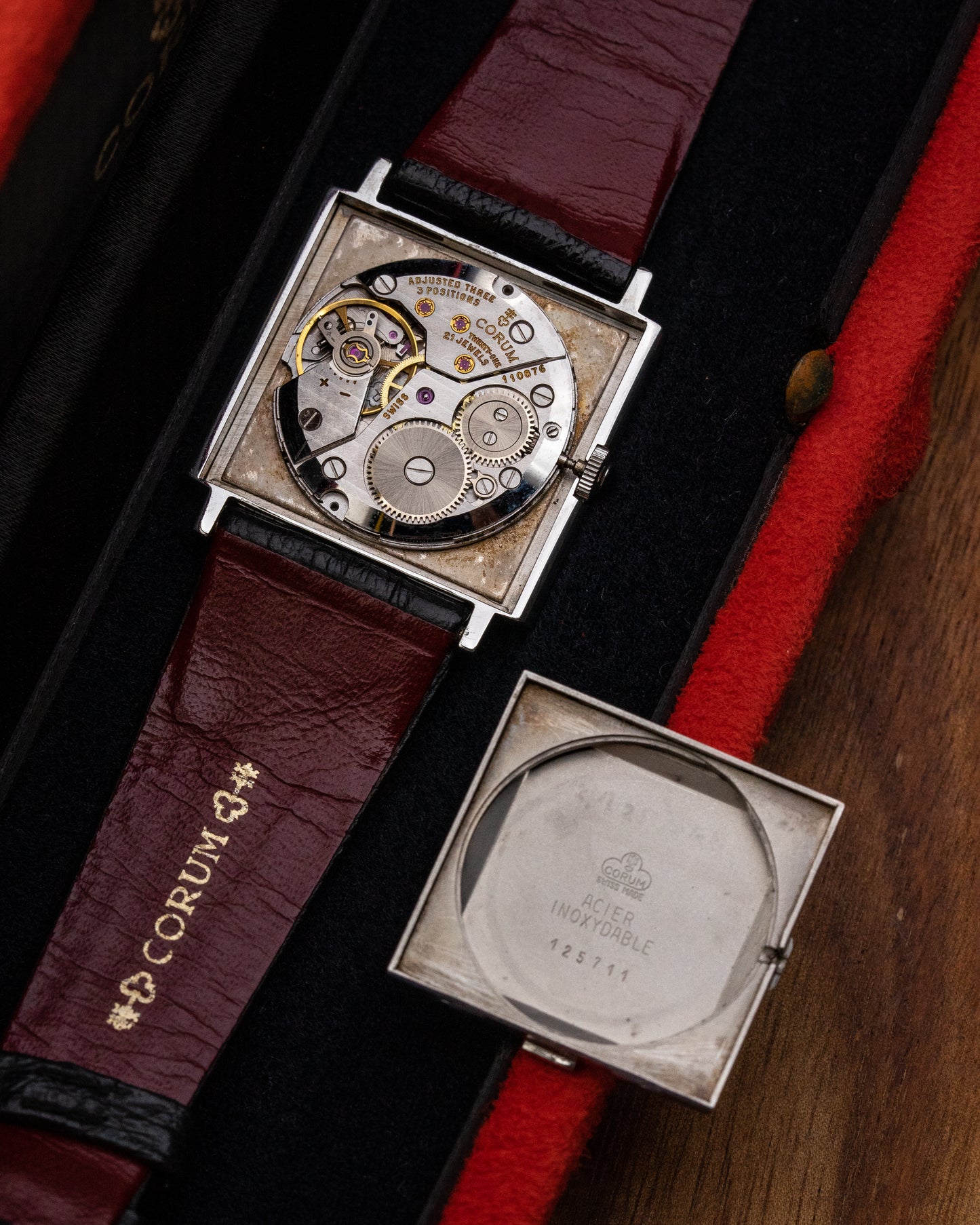 Corum Buckingham Square "French text" Brown gradient dial Ref. 57155 (Cal. 7001)