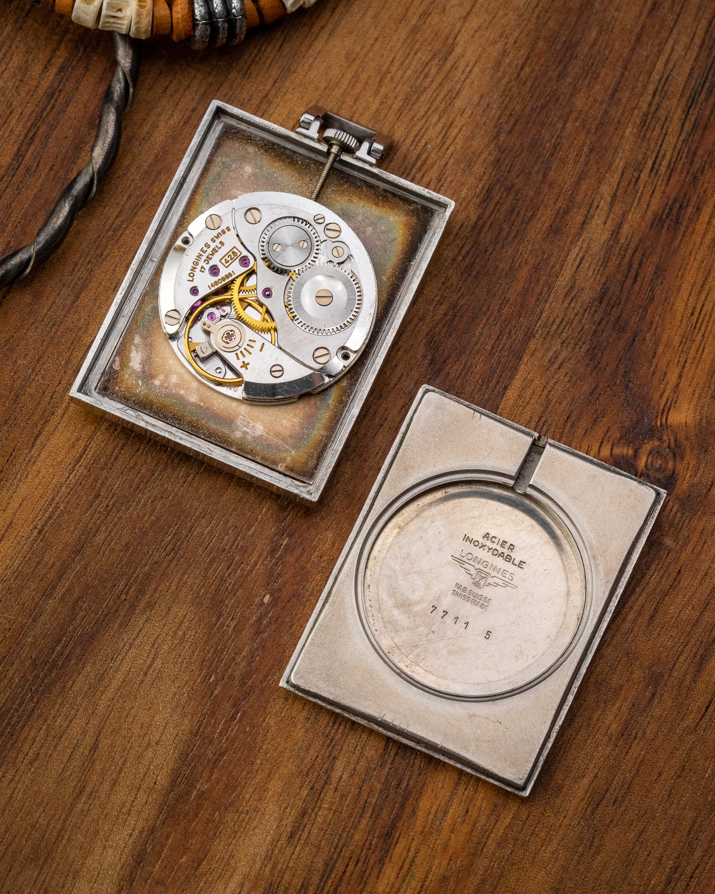 Longines Rectangular Crosshair dial Pocket Watch Ref. 7711-5 (Cal. 428)