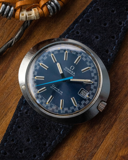 Omega Geneve Dynamic UFO Blue "Race Track" dial Ref. 166.039 (Cal. 563)