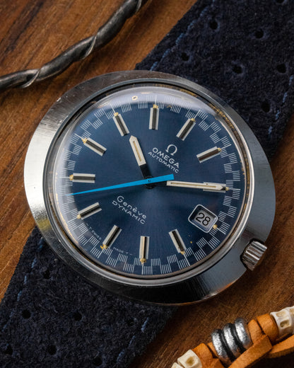 Omega Geneve Dynamic UFO Blue "Race Track" dial Ref. 166.039 (Cal. 563)