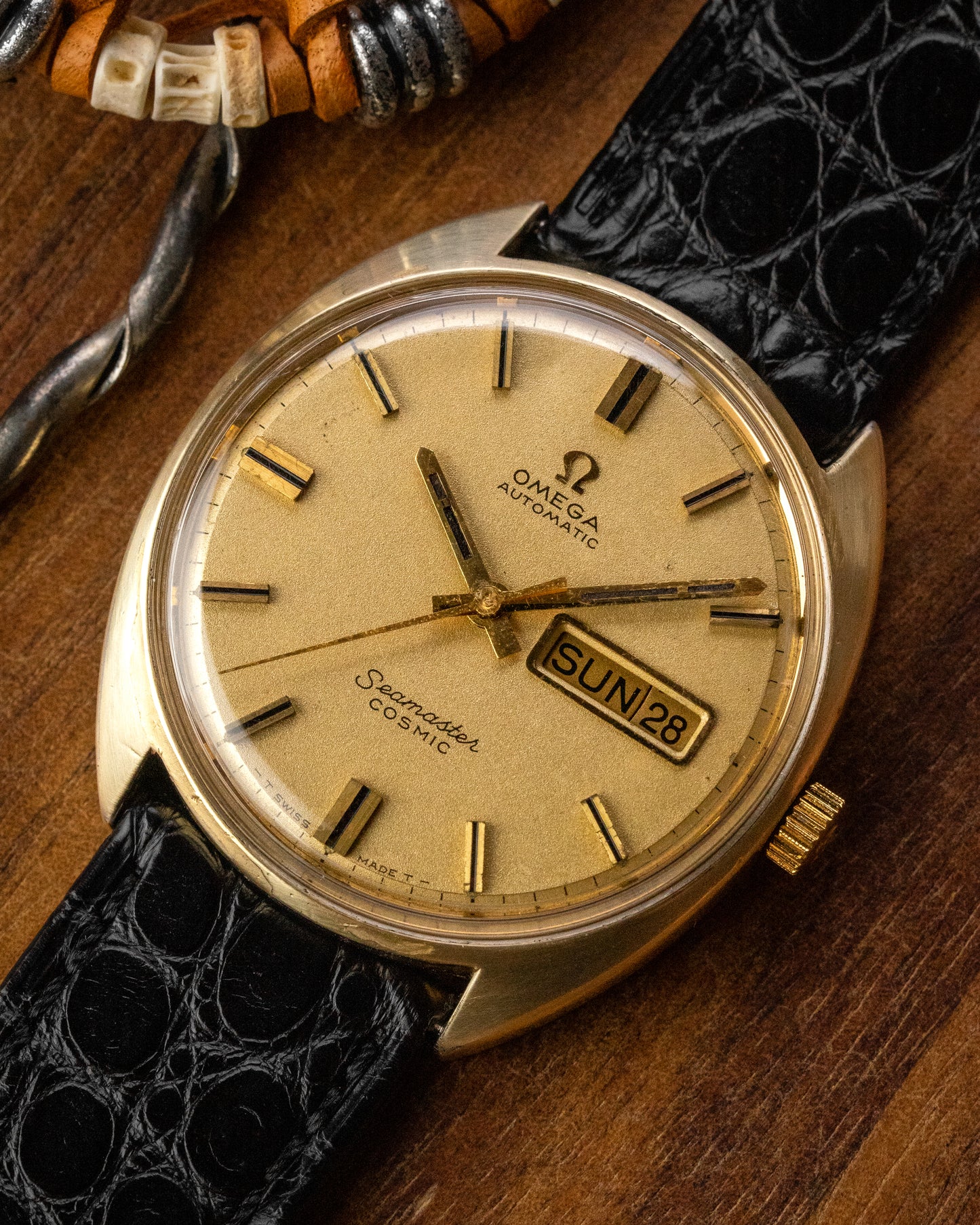 Omega Seamaster Cosmic Automatic "Day-Date" Frosty dial Gold Ref. 166.036 (Cal. 752)