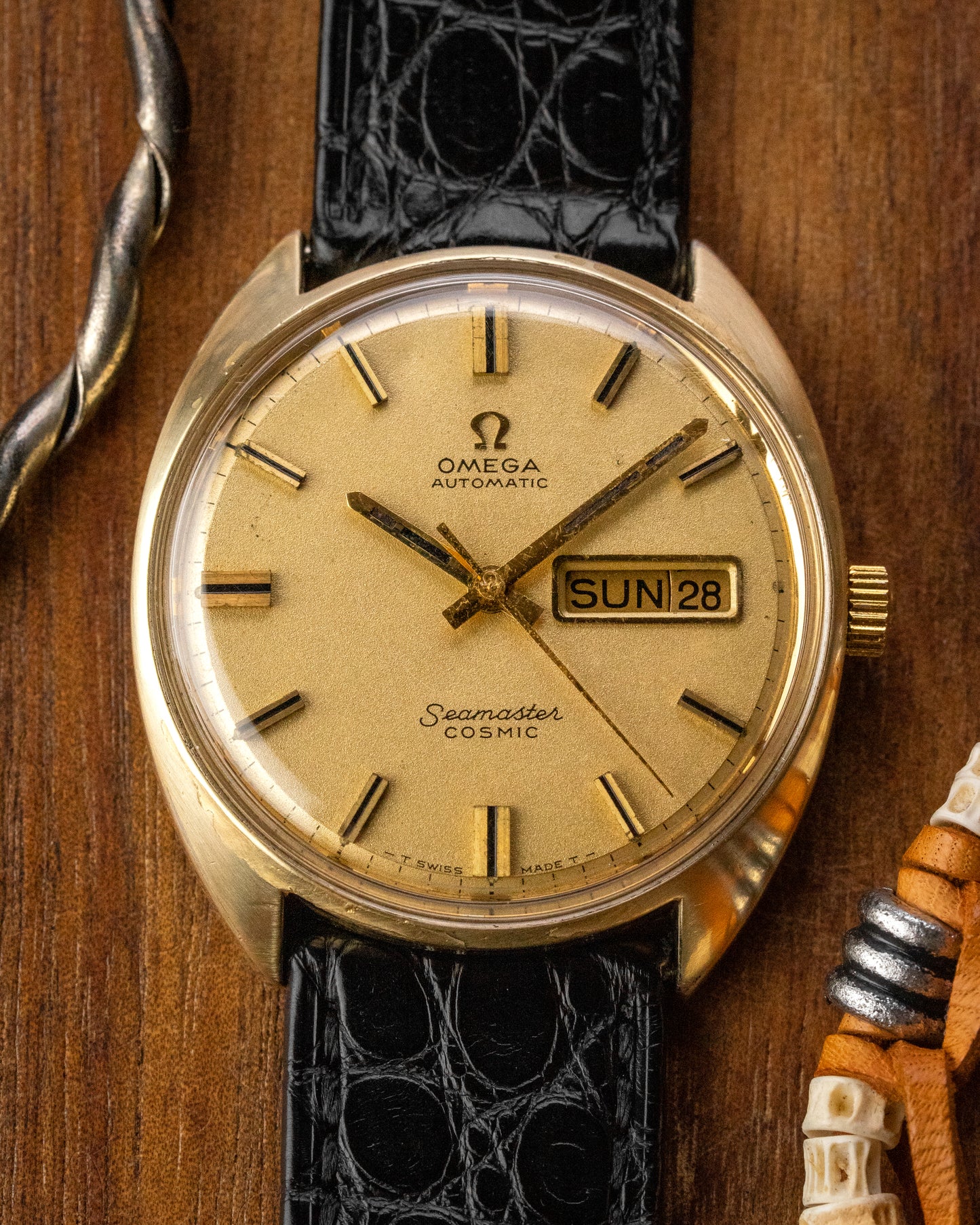 Omega Seamaster Cosmic Automatic "Day-Date" Frosty dial Gold Ref. 166.036 (Cal. 752)