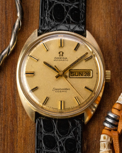 Omega Seamaster Cosmic Automatic "Day-Date" Frosty dial Gold Ref. 166.036 (Cal. 752)