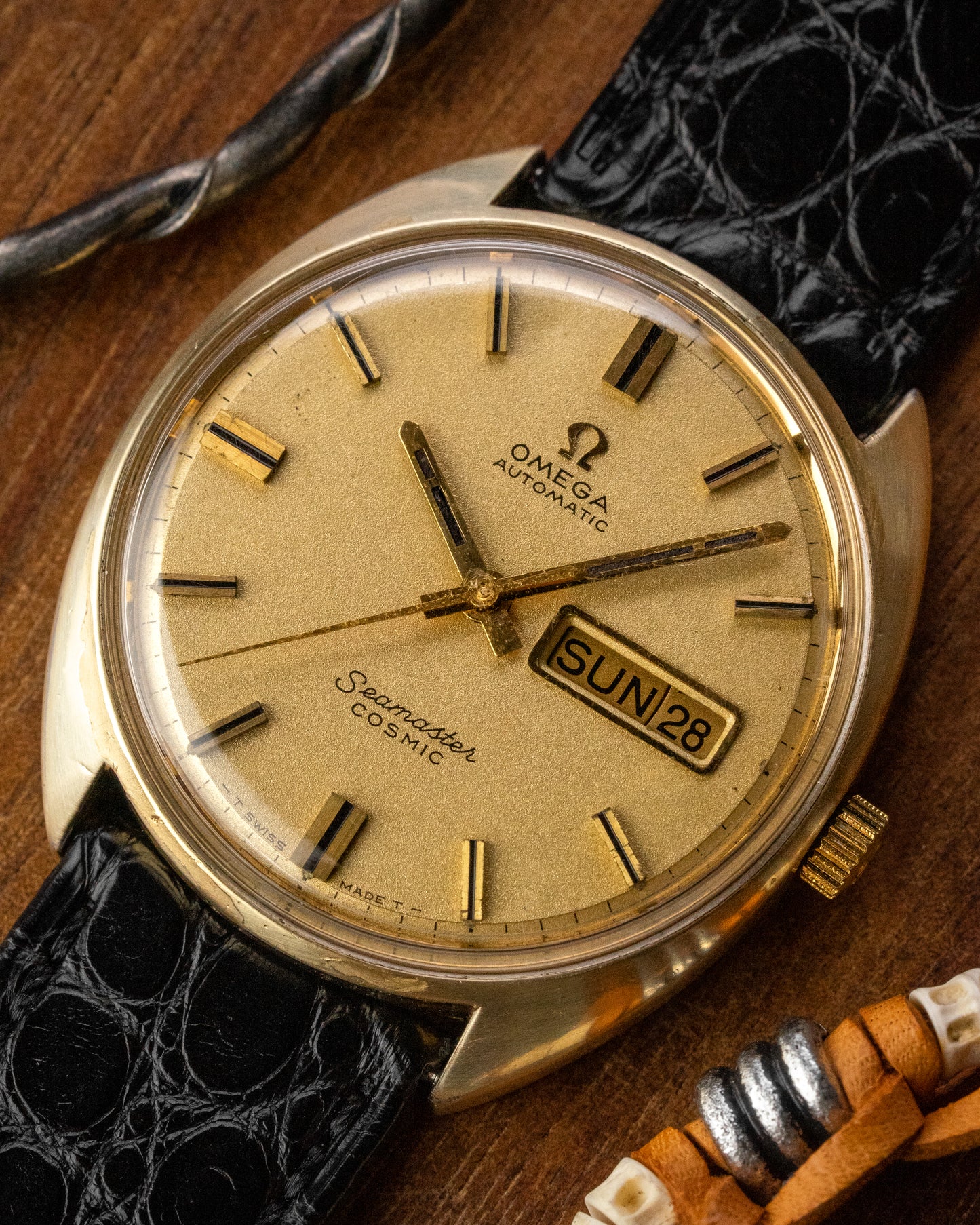 Omega Seamaster Cosmic Automatic "Day-Date" Frosty dial Gold Ref. 166.036 (Cal. 752)