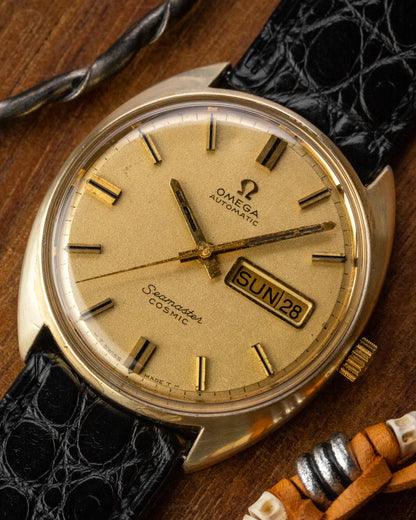 Omega Seamaster Cosmic Automatic "Day-Date" Frosty dial Gold Ref. 166.036 (Cal. 752)