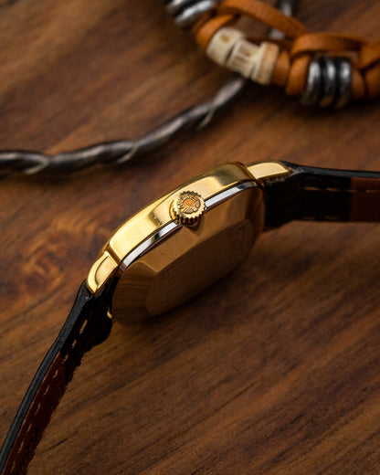 Longines Ellipse Mini "Diamond Pip" Black dial Gold Ref. 1204 (Cal. 5602)