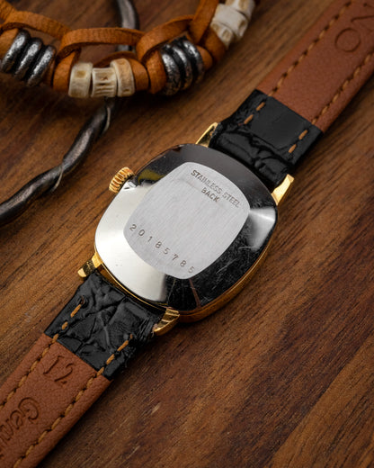 Longines Ellipse Mini "Diamond Pip" Black dial Gold Ref. 1204 (Cal. 5602)