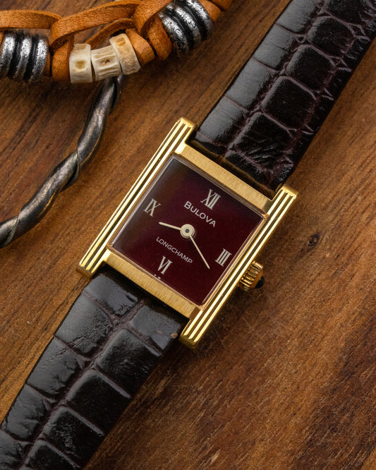 Bulova Tank Mini “Longchamp” Burgundy dial Ref. 12034