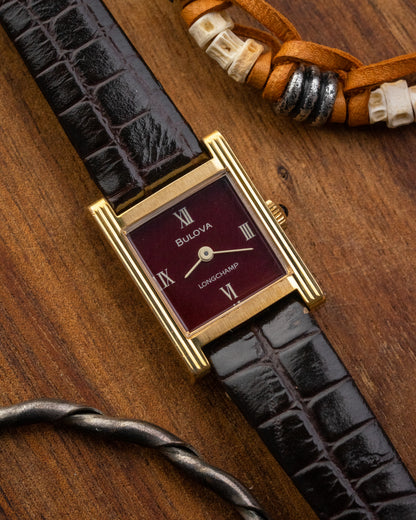 Bulova Tank Mini “Longchamp” Burgundy dial Ref. 12034