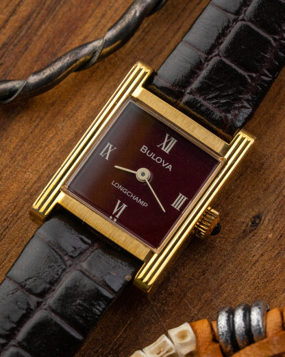 Bulova Tank Mini “Longchamp” Burgundy dial Ref. 12034
