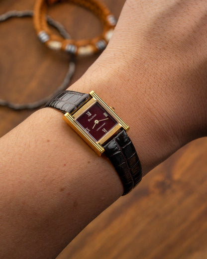 Bulova Tank Mini “Longchamp” Burgundy dial Ref. 12034