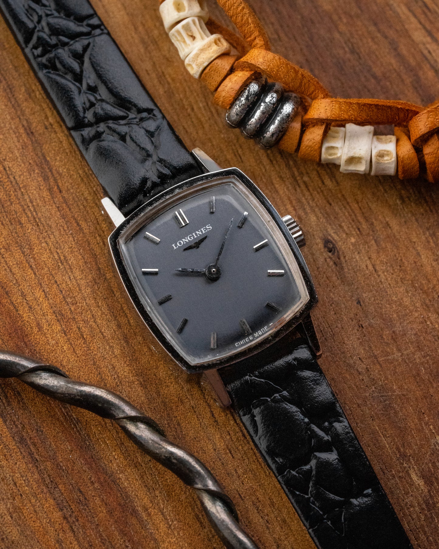 Longines Petite "Square Cushion" Grey dial Ref. 3000-1 (Cal. 5602)
