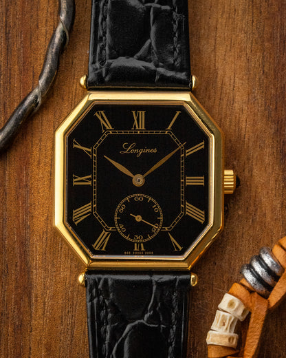 Longines Octagonal Black Roman dial Gold Ref. 3209 (Cal. 846.4)