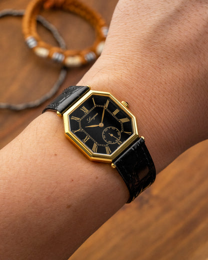 Longines Octagonal Black Roman dial Gold Ref. 3209 (Cal. 846.4)