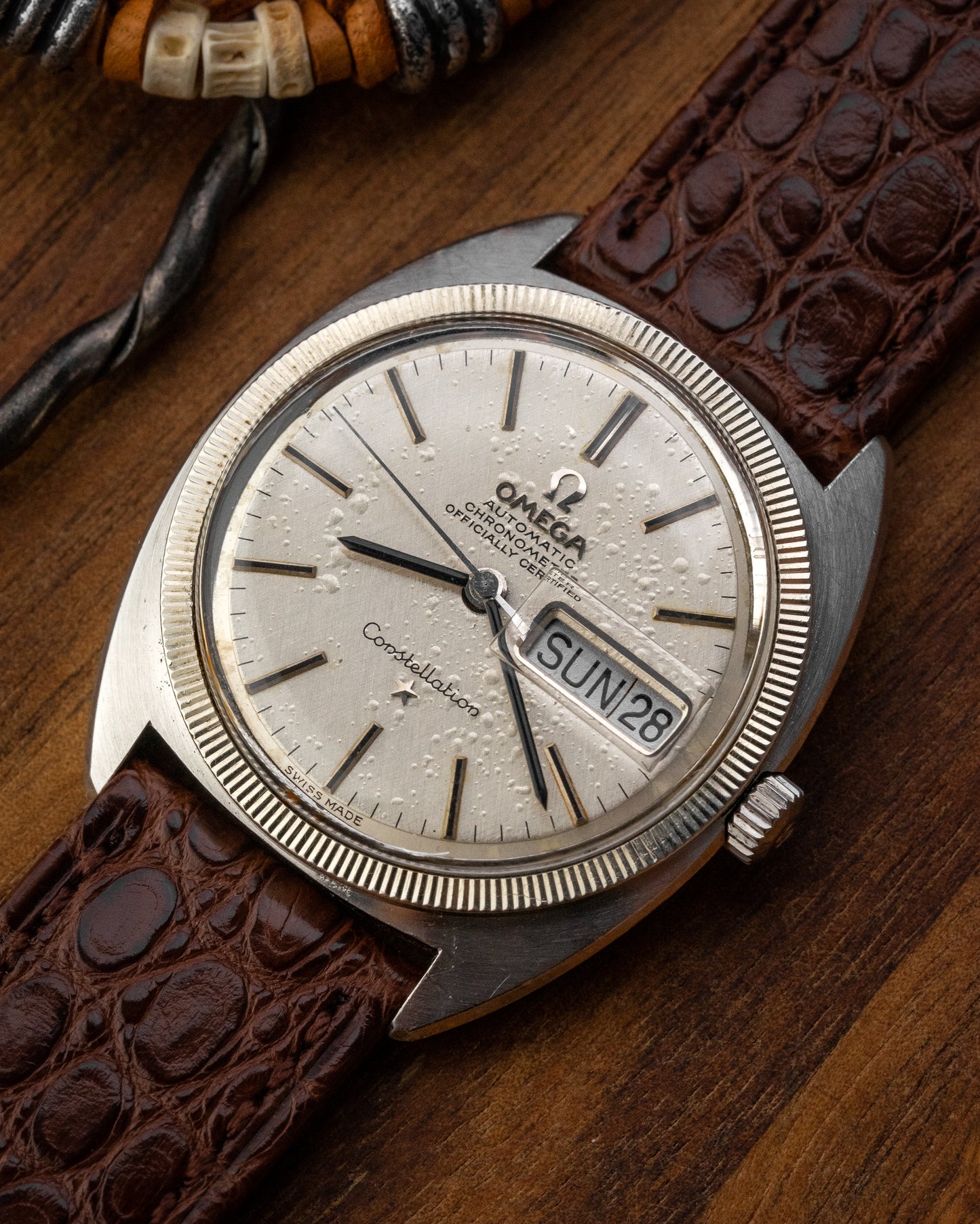 Omega Constellation Chronometer "C-shape" White Gold Fluted Bezel Ref. 168.029 (Cal. 751)