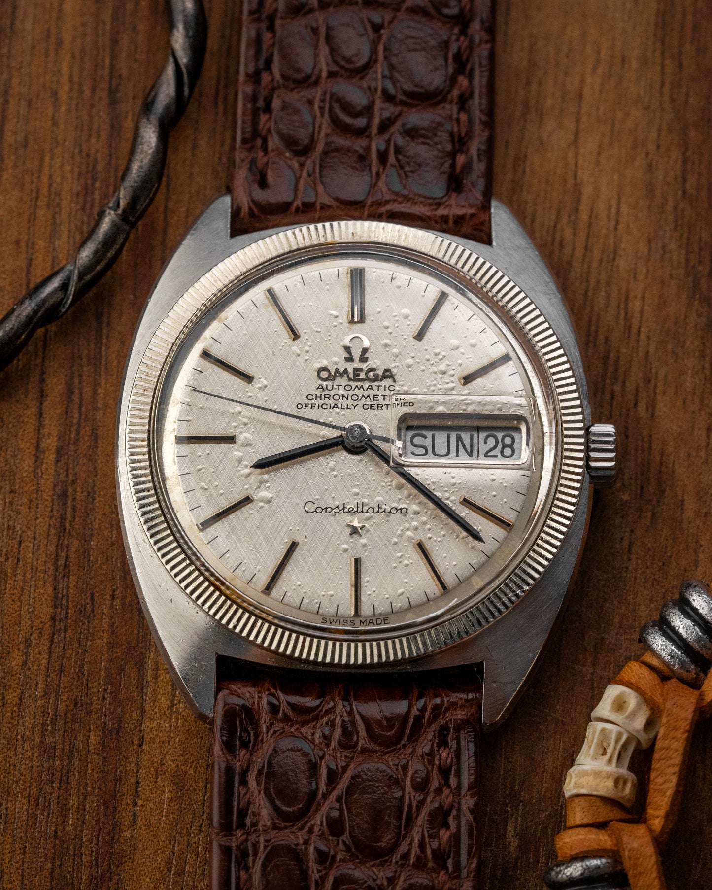 Omega Constellation Chronometer "C-shape" White Gold Fluted Bezel Ref. 168.029 (Cal. 751)