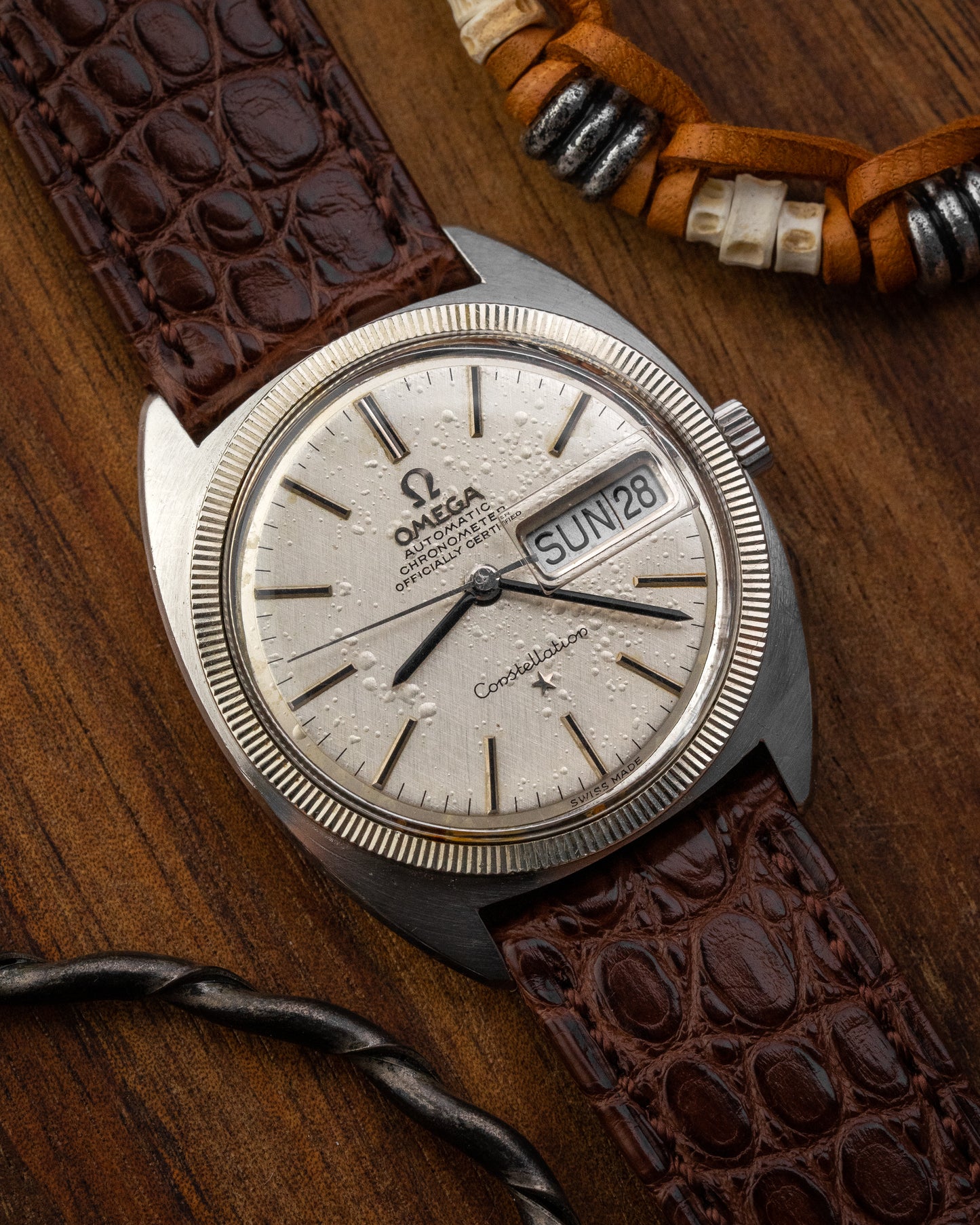 Omega Constellation Chronometer "C-shape" White Gold Fluted Bezel Ref. 168.029 (Cal. 751)