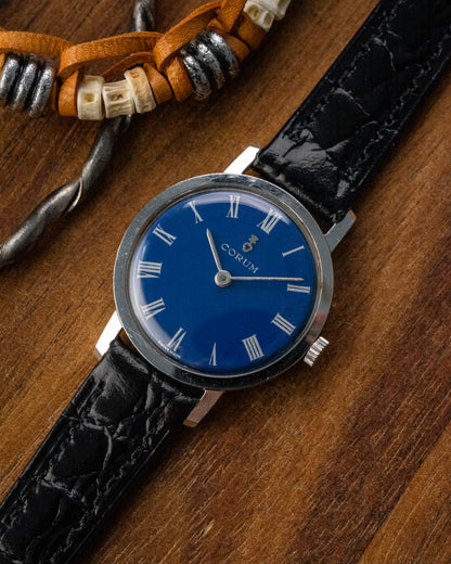 Corum Mini "Calatrava" Blue Roman dial Ref. 27337 (Cal. ETA 2512)