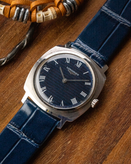 Longines Cushion "Monogram" Blue Roman dial Ref. 3004-1 (Cal. 847.3)
