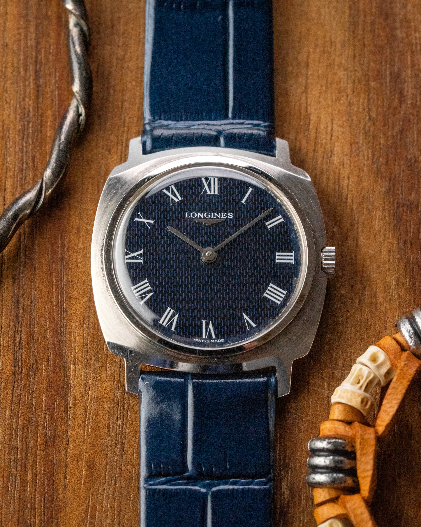 Longines Cushion "Monogram" Blue Roman dial Ref. 3004-1 (Cal. 847.3)