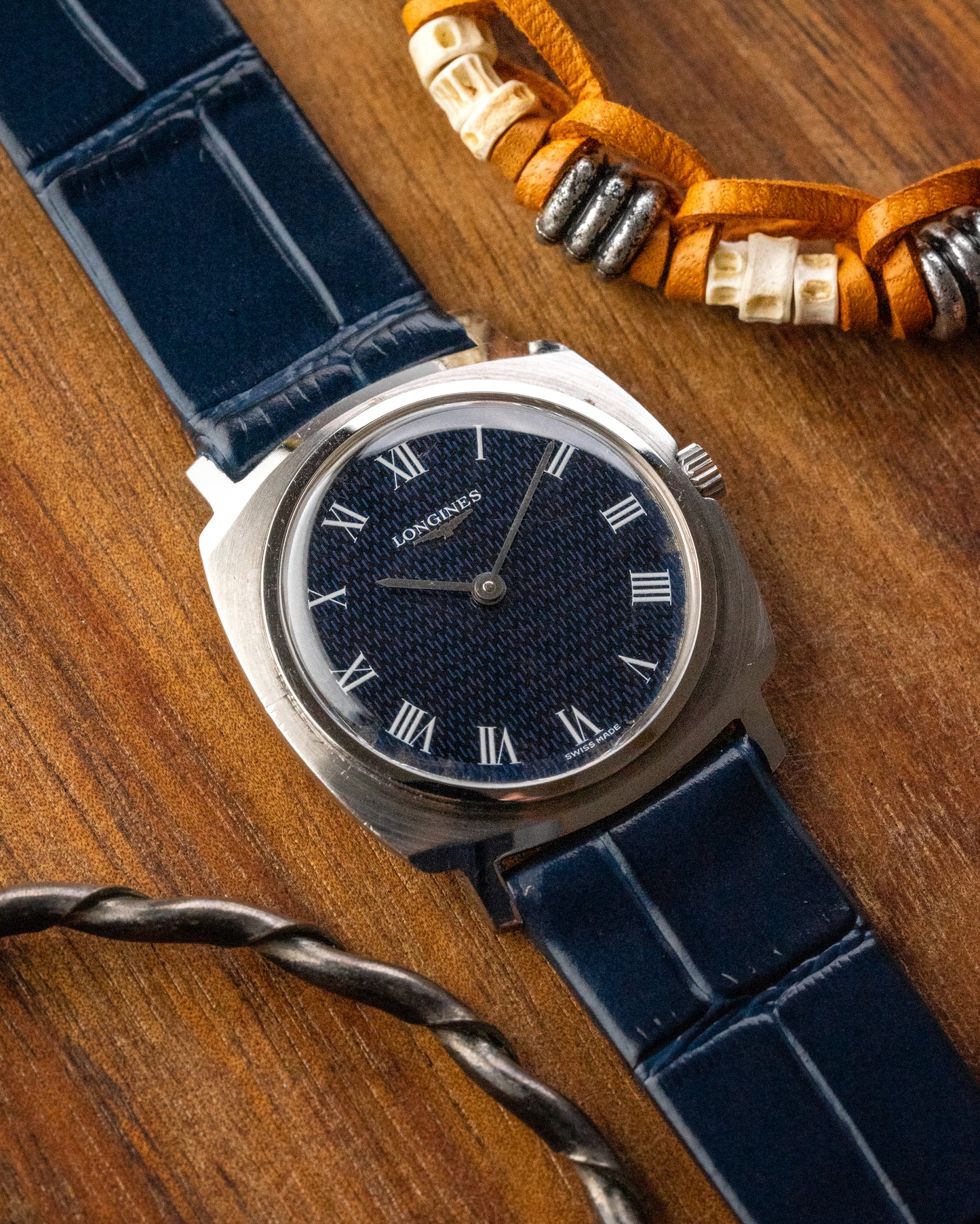 Longines Cushion "Monogram" Blue Roman dial Ref. 3004-1 (Cal. 847.3)