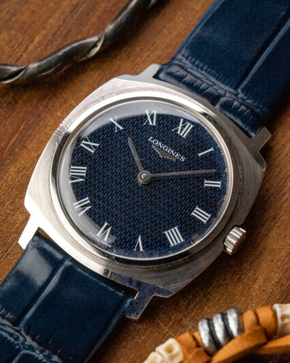 Longines Cushion "Monogram" Blue Roman dial Ref. 3004-1 (Cal. 847.3)