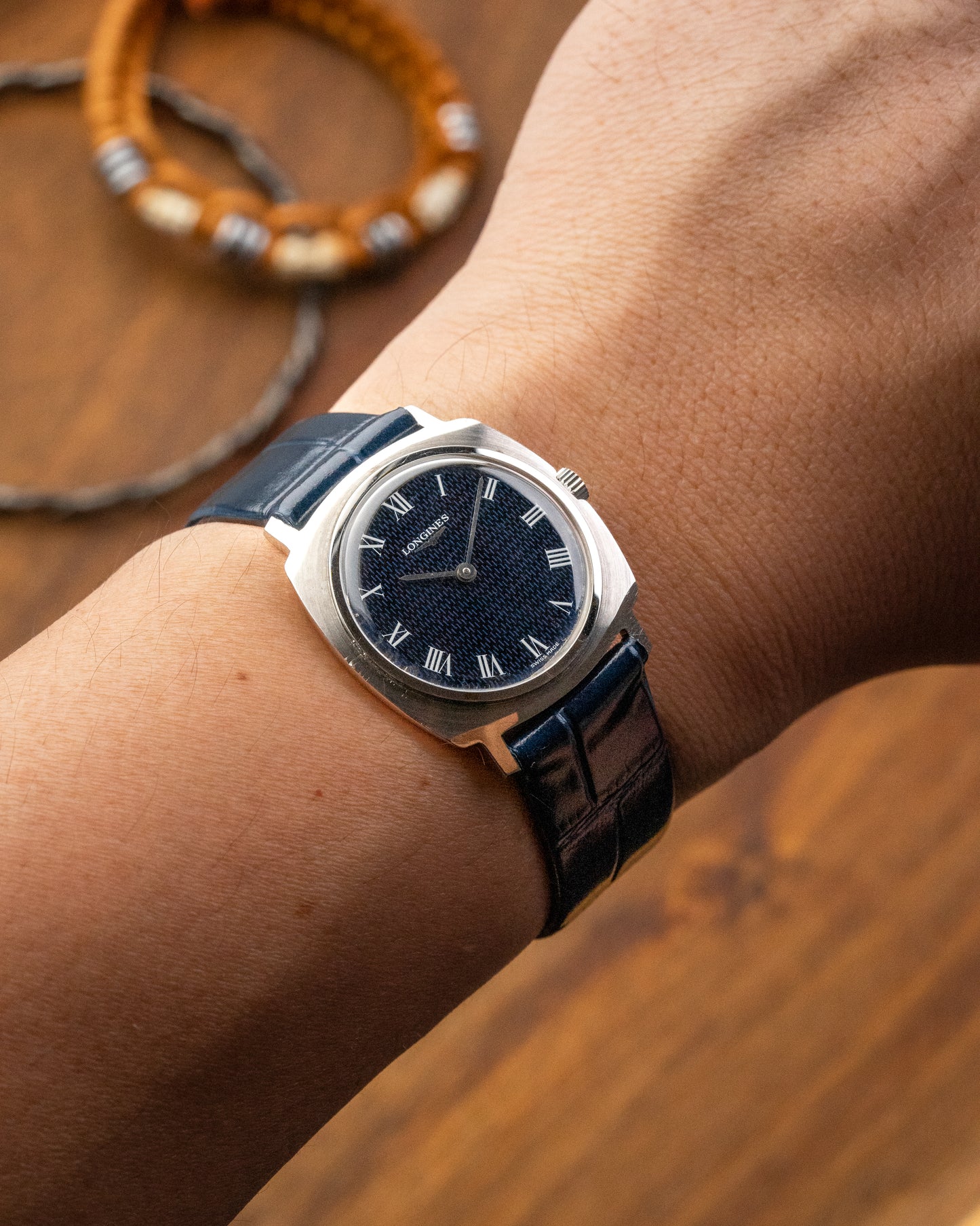 Longines Cushion "Monogram" Blue Roman dial Ref. 3004-1 (Cal. 847.3)