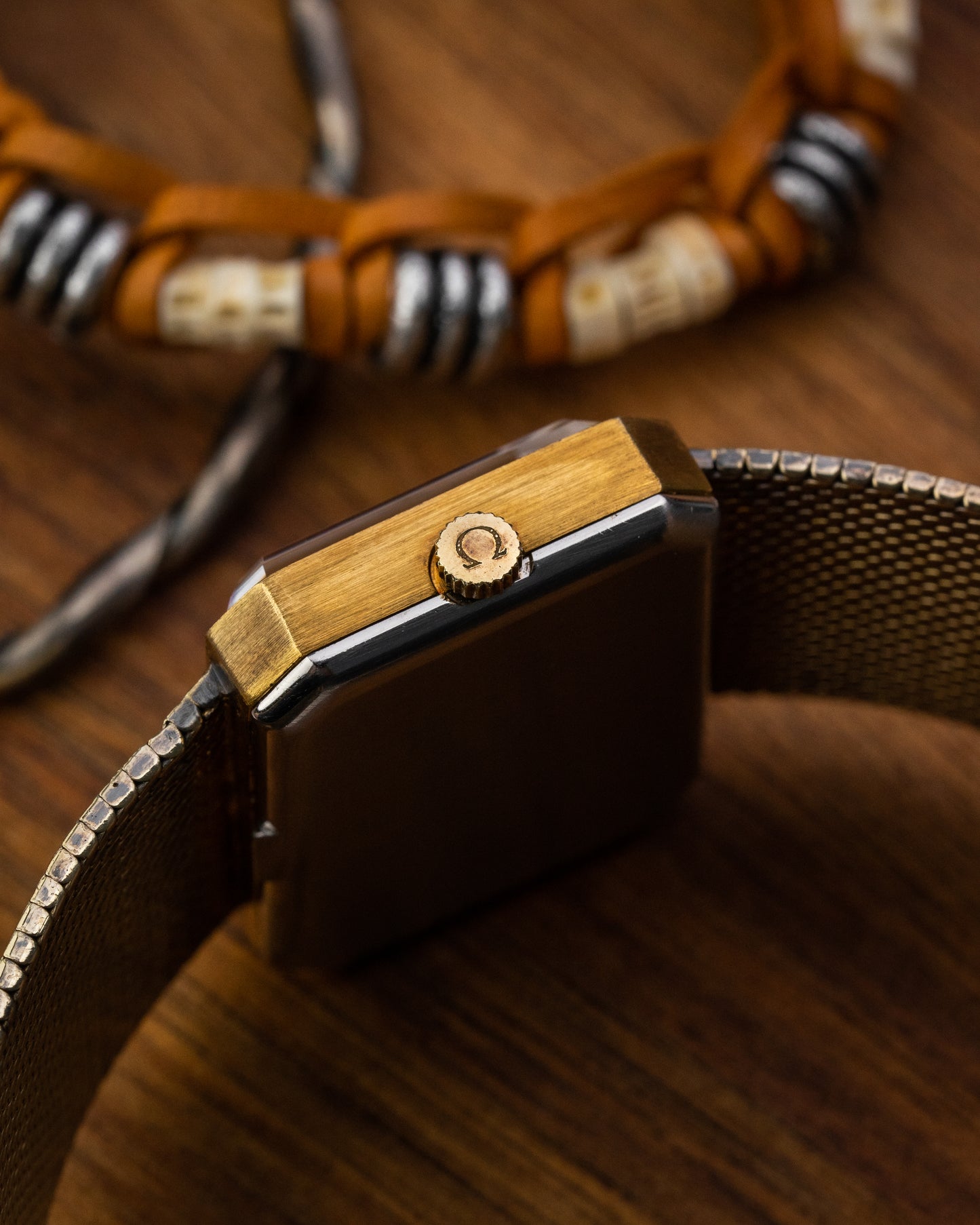 Omega De Ville “Cristallor” Emerald Woven Bracelet by Andrew Grima Ref. 5110379 (Cal. 625)