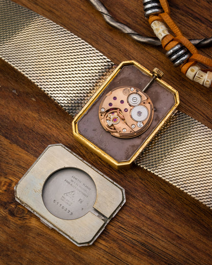 Omega De Ville “Cristallor” Emerald Woven Bracelet by Andrew Grima Ref. 5110379 (Cal. 625)