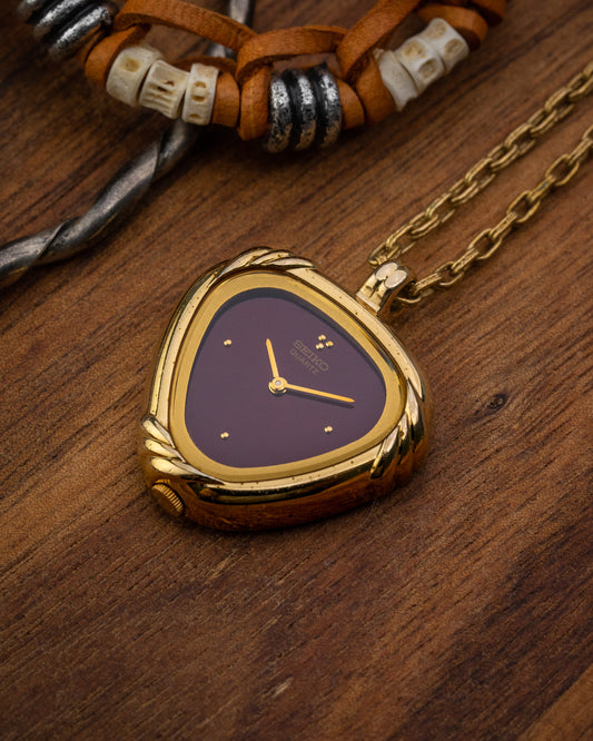 Seiko Pendent Necklace "Onigiri" Maroon dial 2320-6580 Quartz
