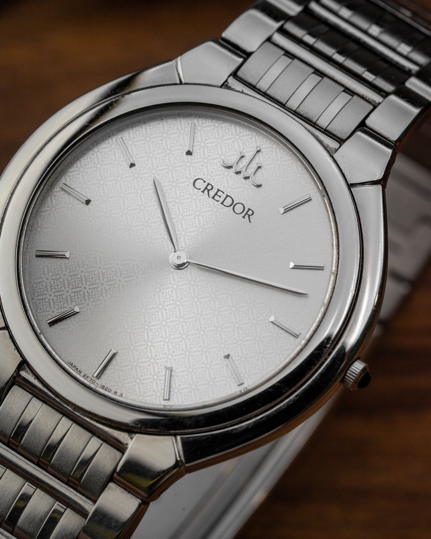 Credor Seiko "Monogram" 2F70-0490 Integrated Bracelet