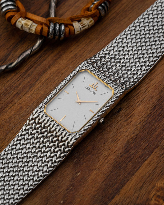 Credor Seiko Rectangular Frosty dial Ref. 2F70-5330