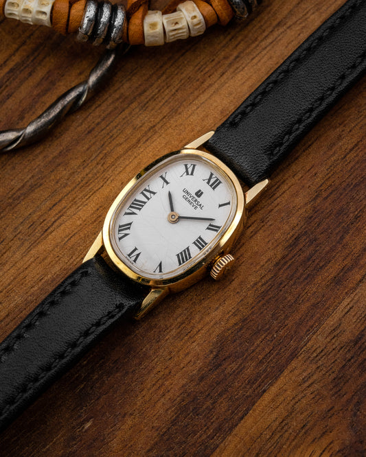 Universal Geneve “Mini Ellipse” 14k Solid Gold Roman dial Ladies (Cal. 11)