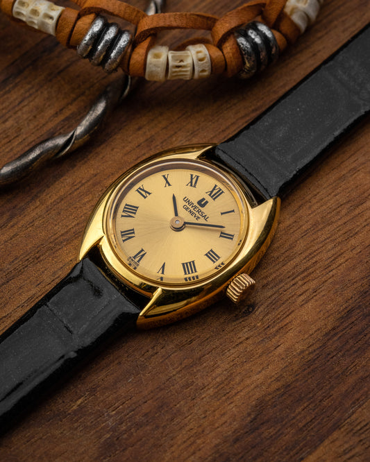 Universal Geneve C-shape Roman dial Gold Ladies Ref. 542682 (Cal. 1-42)