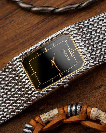 Credor Seiko Rectangular Black dial Ref. 2F70-5330