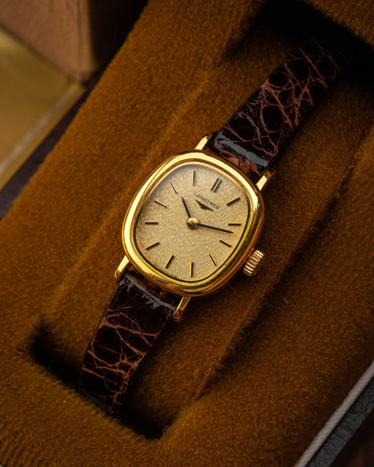 Longines "mini-Ellipse" Birch dial Gold Ladies Full Box Set Ref. 4282 (Cal. 817.4)