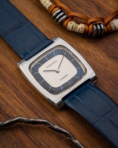 Longines Flagship "Square Cushion" Blue Racetrack dial Ref. 8416-7 (Cal. 847.3)