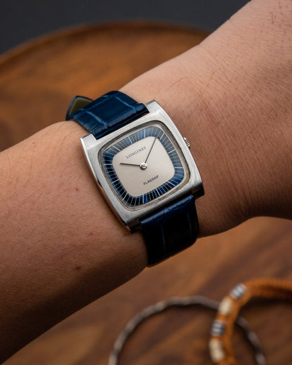 Longines Flagship "Square Cushion" Blue Racetrack dial Ref. 8416-7 (Cal. 847.3)