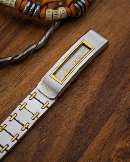 Credor Seiko "Bamboo" Ladies 18KT Gold links 2F70-5600
