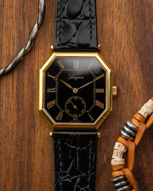 Longines Octagonal Black Roman dial Gold Ref. 3209 (Cal. 846.4)