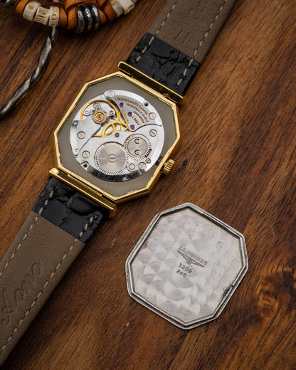 Longines Octagonal Black Roman dial Gold Ref. 3209 (Cal. 846.4)