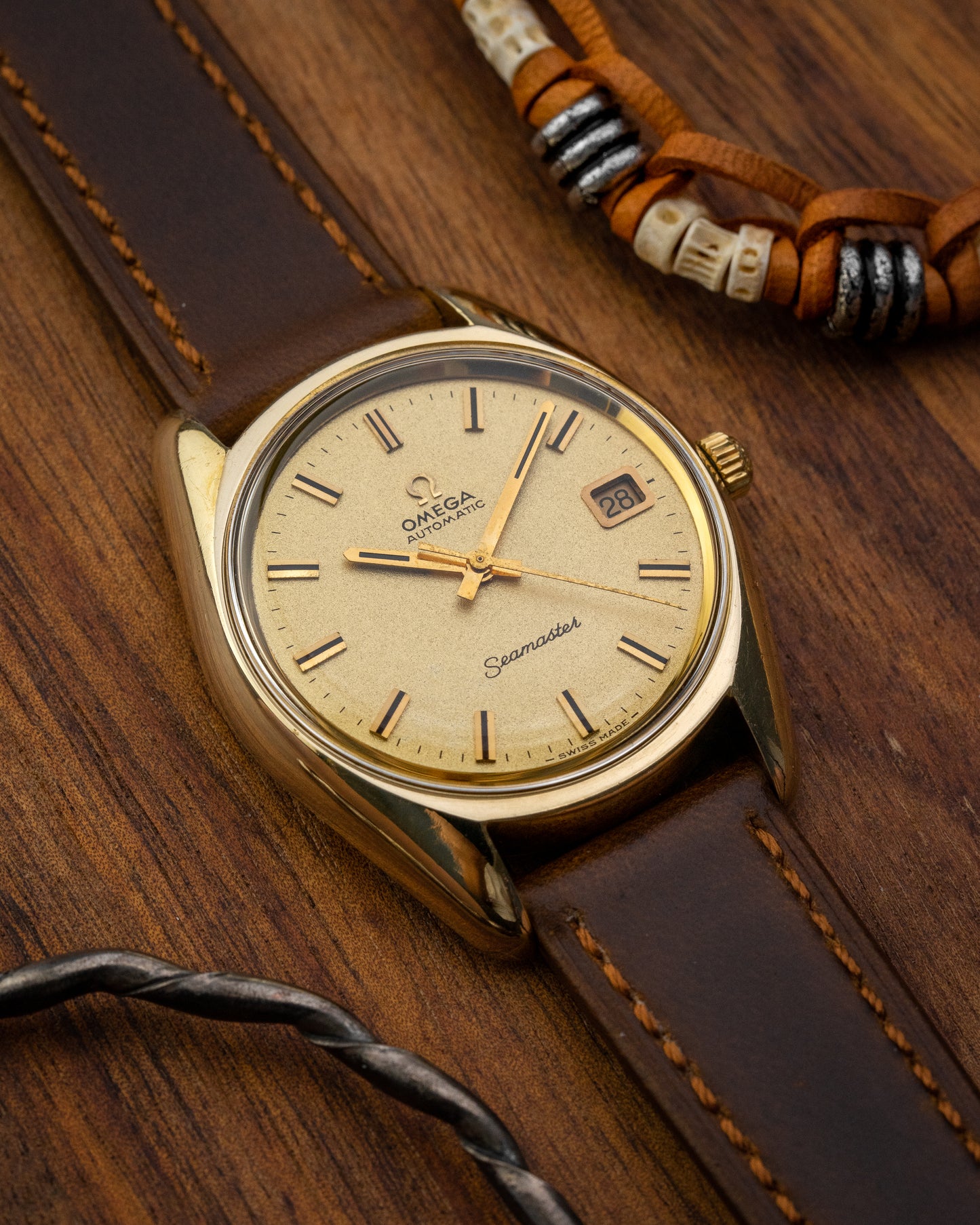 Omega Seamaster Automatic Date "Sparkle" dial Gold Capped Ref. 166.067 (Cal. 565)