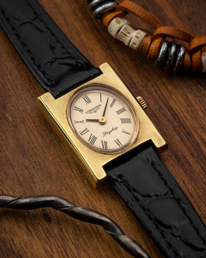 Longines Flagship "Tank Normale" Oval Roman dial Gold Ref. 4000-1 (Cal. 5601)