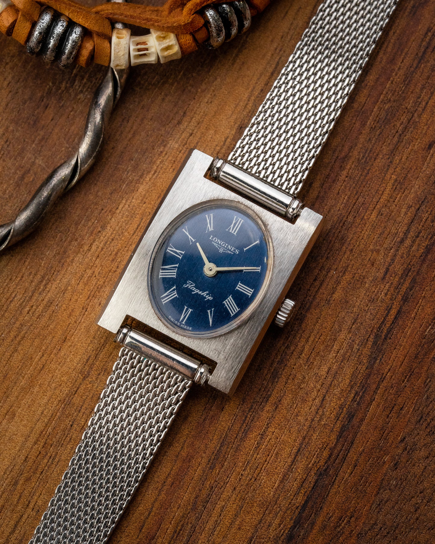 Longines Flagship "Tank Normale" Oval Blue Roman dial Ref. 8638-2 (Cal. 410)