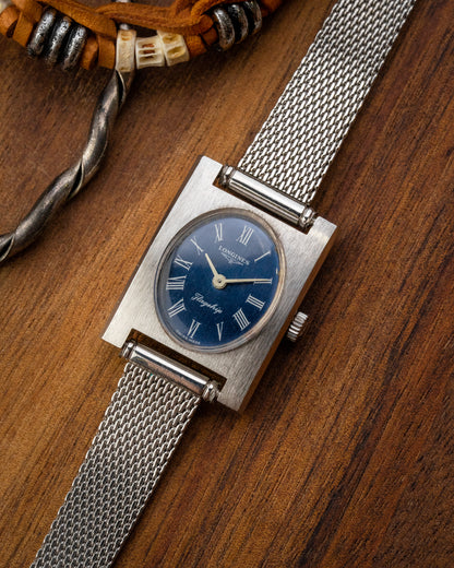 Longines Flagship "Tank Normale" Oval Blue Roman dial Ref. 8638-2 (Cal. 410)